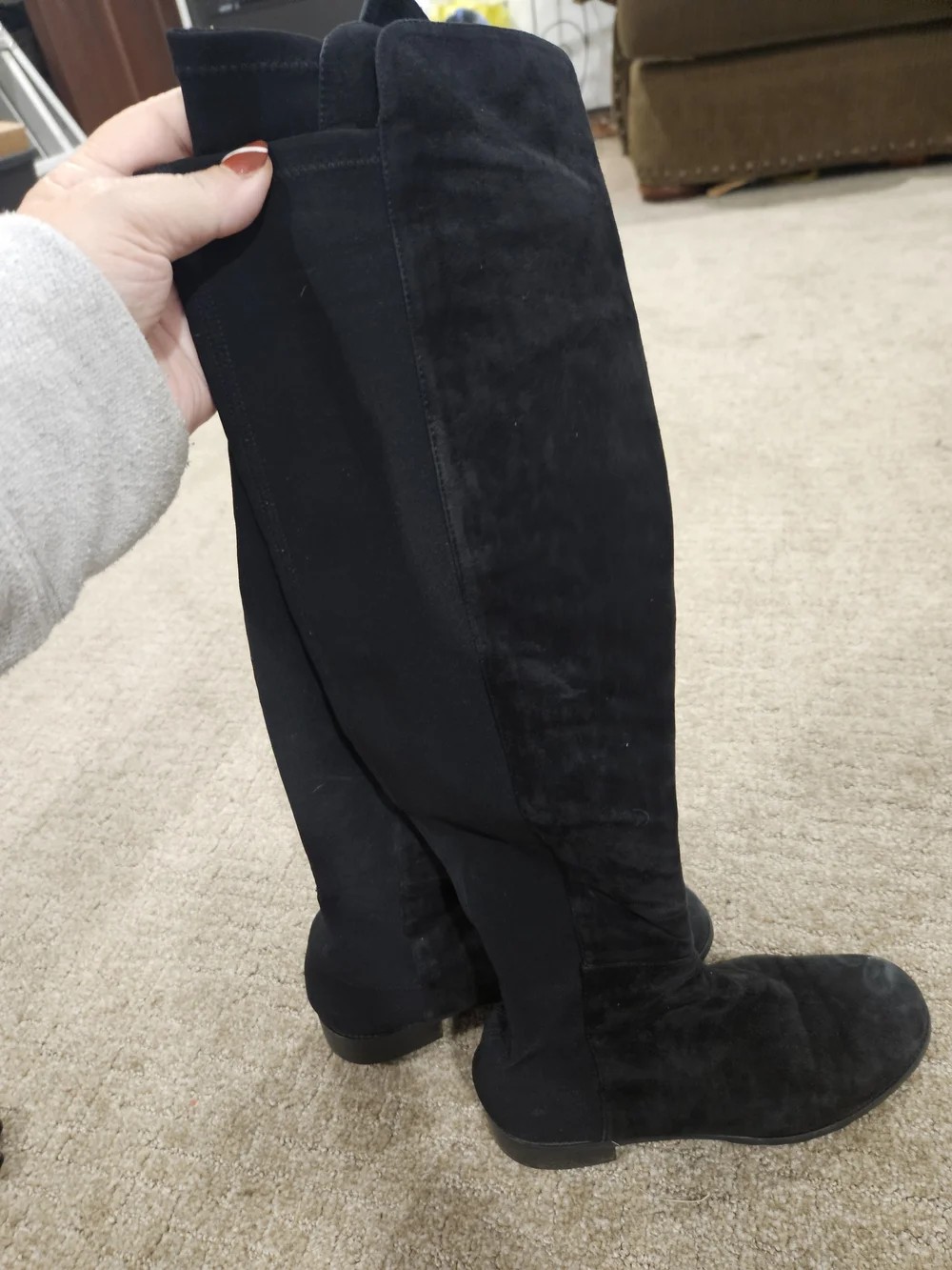 Black Over-the-Knee Women’s Suede Stretch Boots